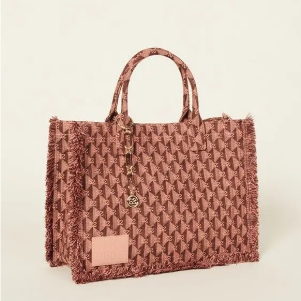 Sandro Houndstooth Jacquard Tote Bag
